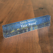 Porte-nom Pour Bureau Vincent van Gogh - Nuit étoilée sur le Rhône (Taille)