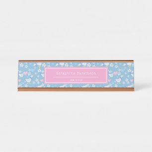 Porte-nom Pour Bureau Vintage Motif d'oies de pays Personnalisé