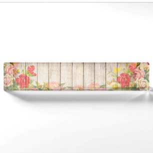 Porte-nom Pour Bureau Vintage Russe Romantique Rose Bois