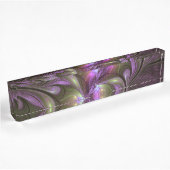 Porte-nom Pour Bureau Violet Abstrait violet violet kaki fractal