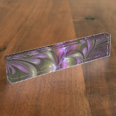 Porte-nom Pour Bureau Violet Abstrait violet violet kaki fractal (Taille)