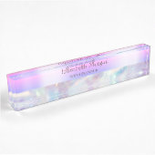 Porte-nom Pour Bureau Violet holographique tendance cool