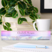 Porte-nom Pour Bureau Violet holographique tendance cool