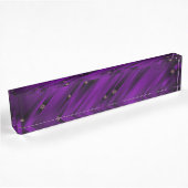 Porte-nom Pour Bureau violet, motif moderne