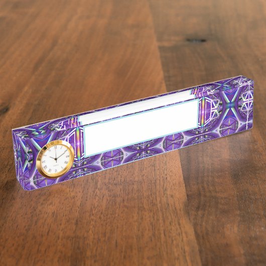 Porte-nom Pour Bureau Violet W3 (Taille)