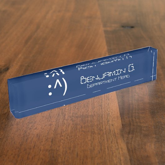 Porte-nom Pour Bureau Visage de code informatique (Taille)