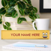 Porte-nom Pour Bureau Visage souriant avec bouche ouverte
