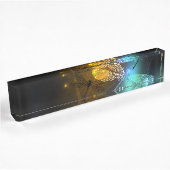Porte-nom Pour Bureau Vol de libellule verte lumineuse
