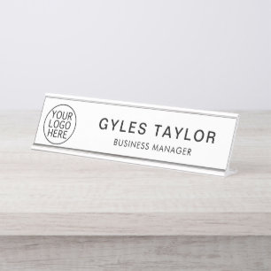 Porte-nom Pour Bureau Votre logo d'entreprise et votre nom d'employé per