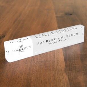 Porte-nom Pour Bureau Votre Logo Ici, Élégant Numéro