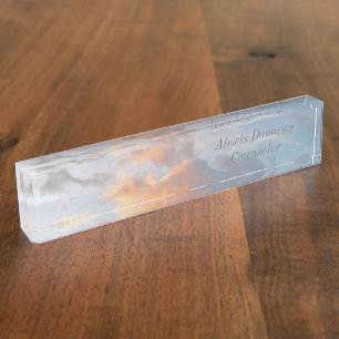 PORTE-NOM POUR BUREAU "VOTRE NOM PARMI LES NUAGES" NOM