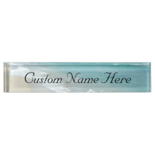 Porte-nom Pour Bureau Vue extrême de plage de relaxation