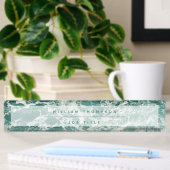 Porte-nom Pour Bureau Waves Blue Green