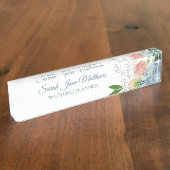 Porte-nom Pour Bureau Wedding planner élégant bleu pâle élégant (Taille)