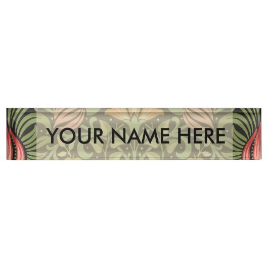 Porte-nom Pour Bureau William Morris Persian Floral Antique (Devant)