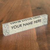 Porte-nom Pour Bureau William Morris Sweetbrie Floral Art Nouveau (Taille)