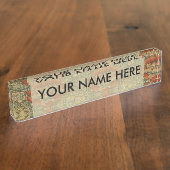 Porte-nom Pour Bureau William Morris Wandle Anglais Floral Damask Design (Taille)