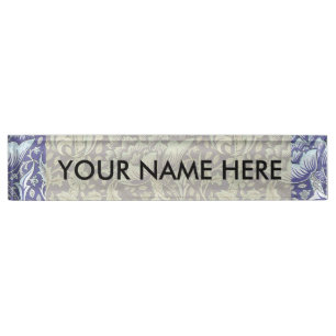 Porte-nom Pour Bureau William Morris Windrush fleurs bleues