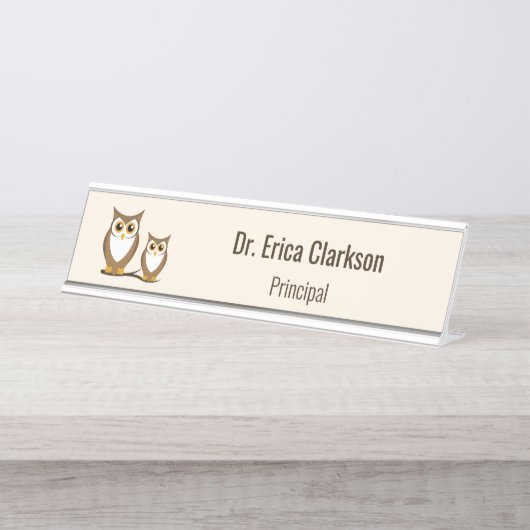 Porte-nom Pour Bureau Wise Owl Principal (Devant)