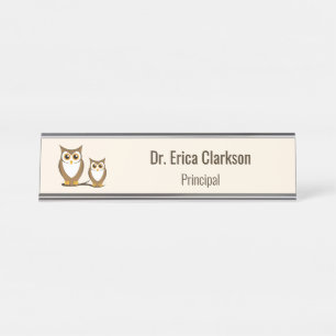 Porte-nom Pour Bureau Wise Owl Principal