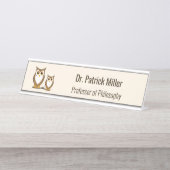 Porte-nom Pour Bureau Wise Owl Professeur de philosophie (Devant)