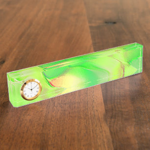 Porte-nom Pour Bureau Wispy sculpté dans le vert vif vieilli?
