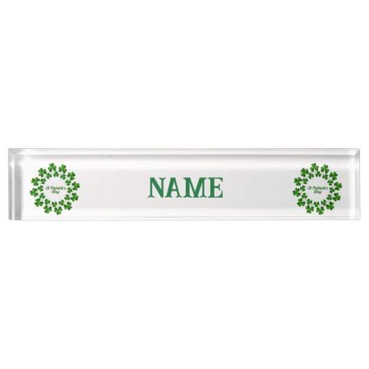 Porte-nom Pour Bureau Wreath de la Saint Patrick Thunder_Cove (Devant)