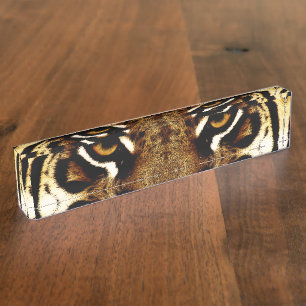 Porte-nom Pour Bureau Yeux d'un tigre personnalisé