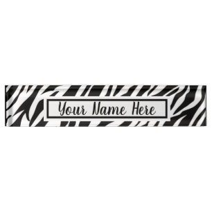 Porte-nom Pour Bureau Zebra Stripes