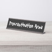 Porte-nom Pour Bureau Zone Procrastination Noir (Devant)