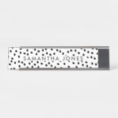 Porte-nom Pour Bureau Zones Dalmatiennes Noir et Blanc Simple moderne (Devant)