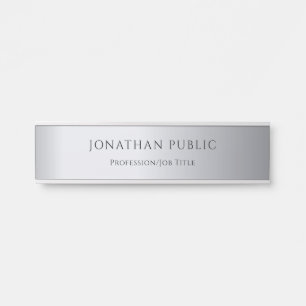 Porte-nom Pour Porte À la mode élégant moderne professionnel argent