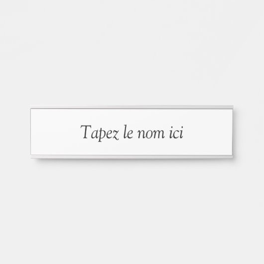Porte-nom Pour Porte A personnaliser (Devant)