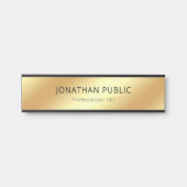 Porte-nom Pour Porte Accrocher de luxe de charme moderne noir élégant (Devant)