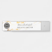 Porte-nom Pour Porte Ajouter Logo Executive Gold Marble Motif (Devant)