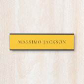 Porte-nom Pour Porte Amber Yellow Minimalist Plain Modern Aesthetic (Devant)