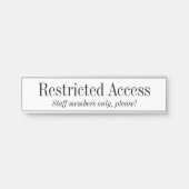 Porte-nom Pour Porte Ancien "accès restreint" (Devant)