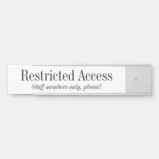 Porte-nom Pour Porte Ancien "accès restreint" (Devant)