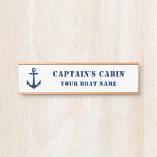 Porte-nom Pour Porte Ancre classique Nom du Cabine et du bateau du capi