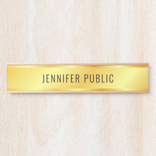 Porte-nom Pour Porte Apparence métallique personnalisée Faux Gold Door  (Devant)