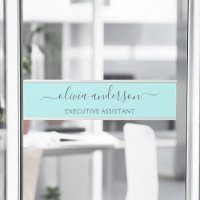 Aqua Blue Turquoise Moderne Script Girl Monogramme