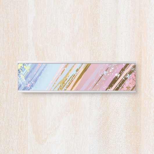 Porte-nom Pour Porte Arrière - plan rose texturé (Devant)