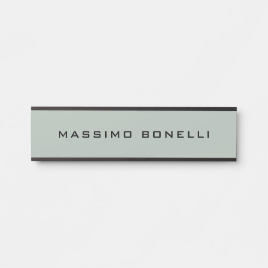 Porte-nom Pour Porte Ash Grey Minimalist Plain Legible Modern (Devant)