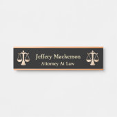 Porte-nom Pour Porte Avocat Droit Logo Avocat Or Personnaliser (Devant)