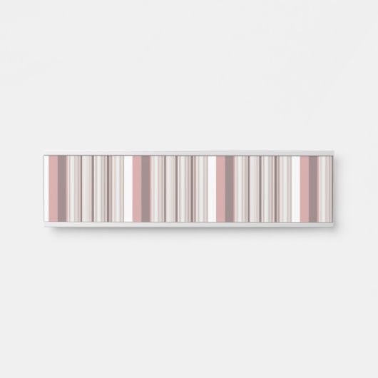 Porte-nom Pour Porte Belles rayures brunes blanches (Devant)