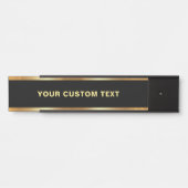 Porte-nom Pour Porte Black And Gold Template Elegant Your Custom Text (Devant)
