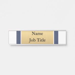 Porte-nom Pour Porte bleu marine et or Classy Elegant Custom