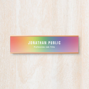 Porte-nom Pour Porte Bleu rouge jaune bleu violet élégant moderne ten