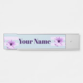 Porte-nom Pour Porte blue and purple striped daisy pattern (Devant)