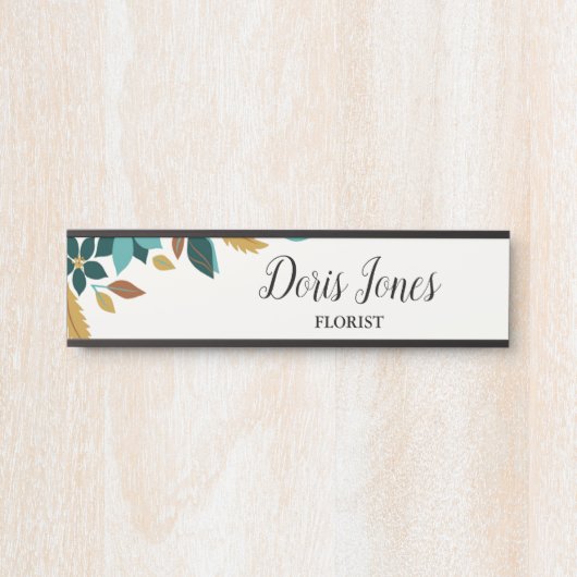 Porte-nom Pour Porte Blue beauty flower fall leaves (Devant)